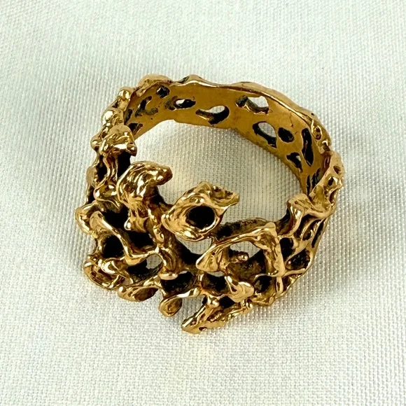 1970s Brutalist 18K Wedding Band 8.5 from Armel Jewelers Sarasota FL Modernest
